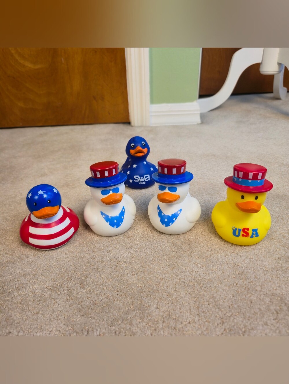 Patriotic Rubber Duck Set • 5‑Pack • USA Theme • Red, White, Blue And Yellow